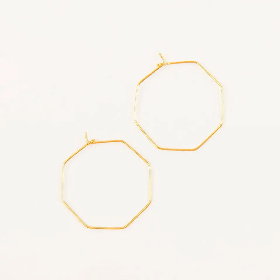 Altiplano Small Hex Hoops|Brass