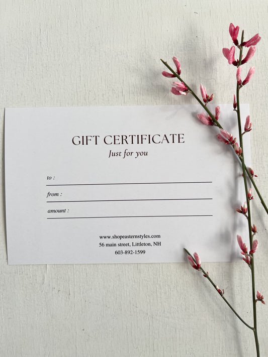 Eastern Styles Gift Certificate